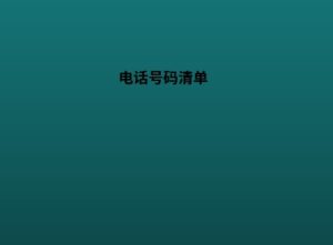 电话号码清单